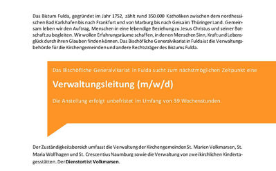 Ausschreibung Verwaltungsleitung